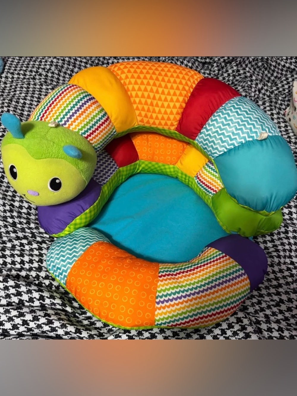 Caterpillar Plush Activity Seat Cushion for Kids - Multicolor
